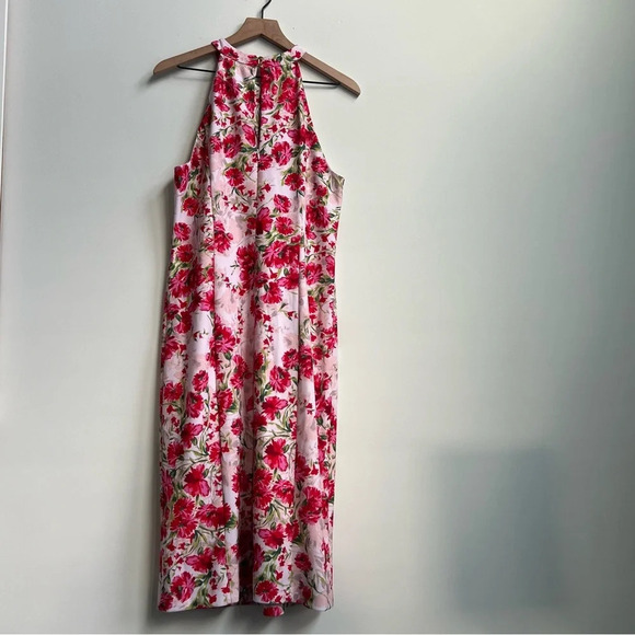 New Julia Jordan Dress, Size 12 Knot Halter Midi Dress, Pink Floral Blush Multi - Picture 9 of 16